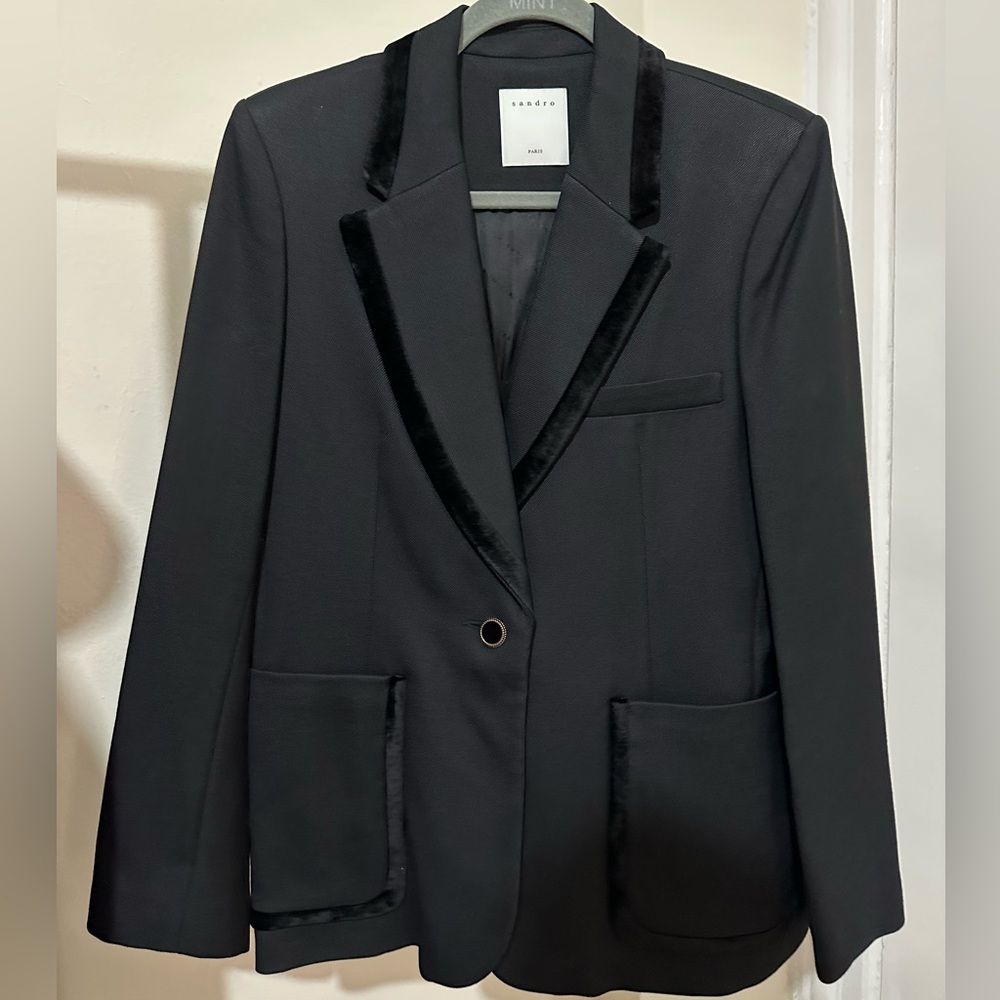 NWT ❤️ Sandro Paris Black Blazer